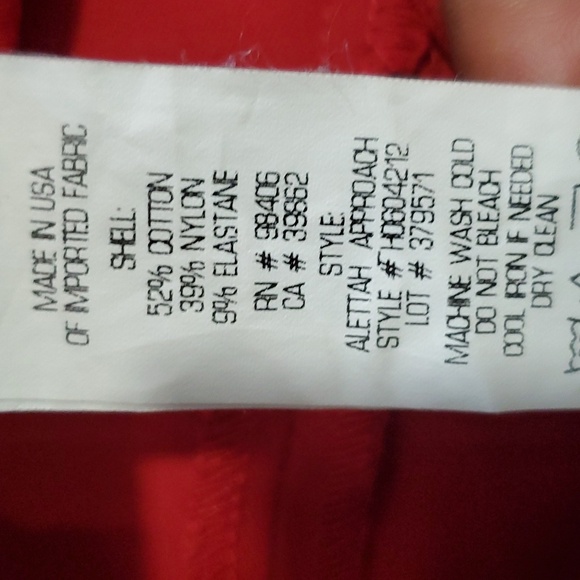 Theory Alettah approach red stretch pullon women's crop pants size 2 - Picture 12 of 12